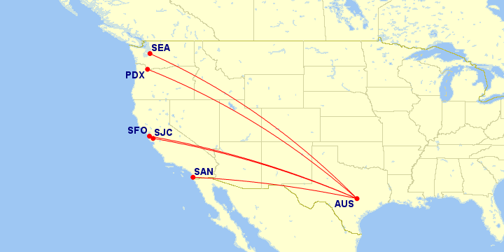Alaska flight network map