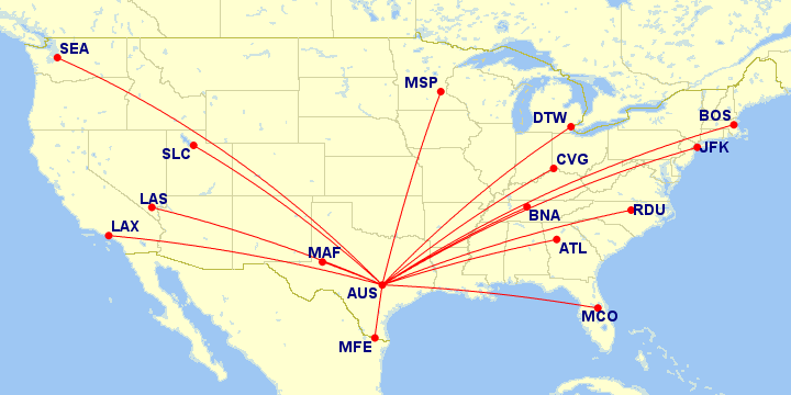 Delta flight network map