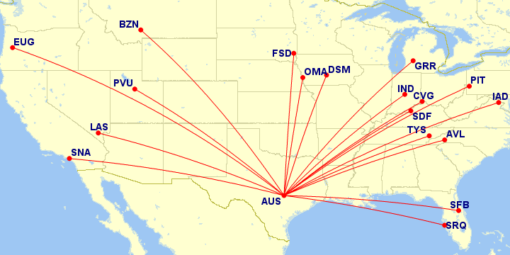 Hawaiian flight network map