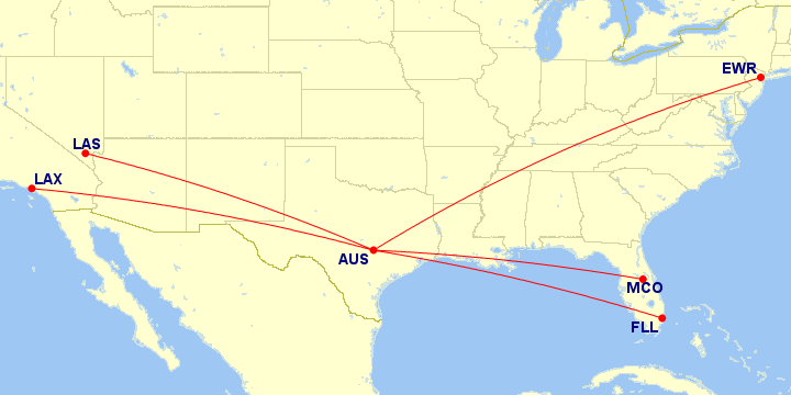 Spirit flight network map