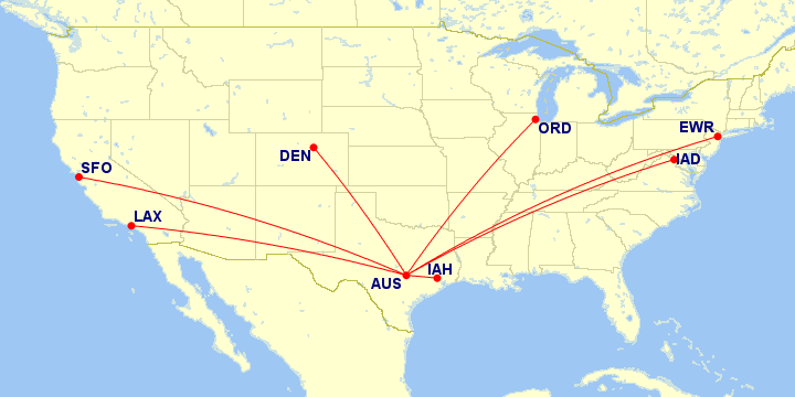 United flight network map